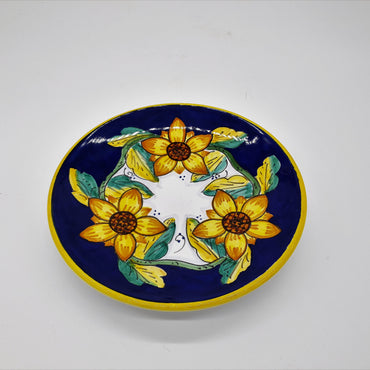 Round Plate with Gambino Sunflower Decor