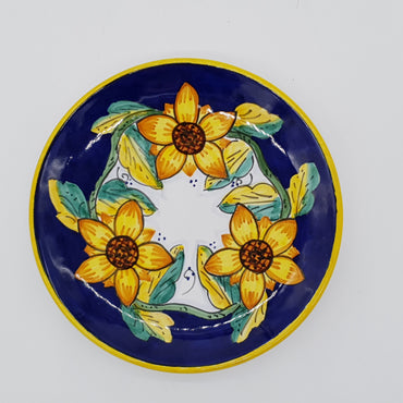 Round Plate with Gambino Sunflower Decor