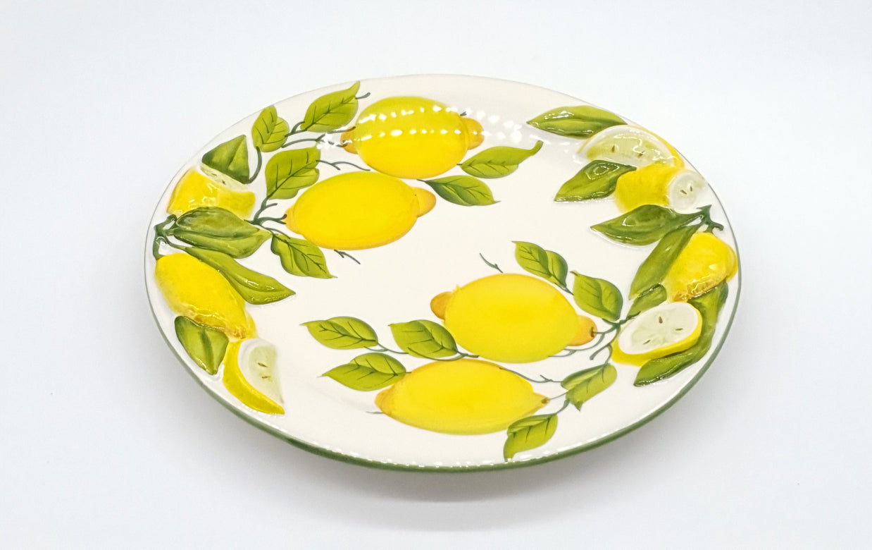 Round Tray Lemon Relief Decoration