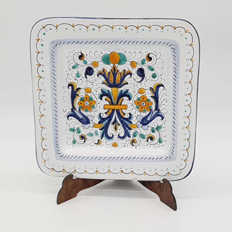 Square Plate Deruta Decor