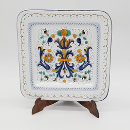 Square Plate Deruta Decor