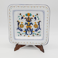 Piatto Quadrato Decoro Deruta