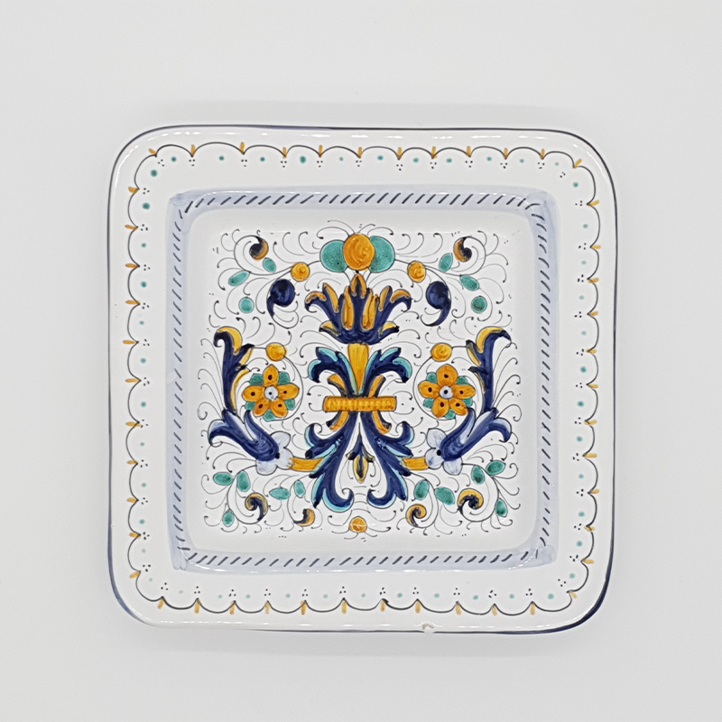 Square Plate Deruta Decor