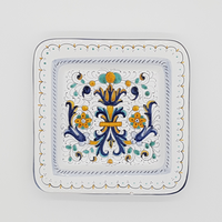 Piatto Quadrato Decoro Deruta