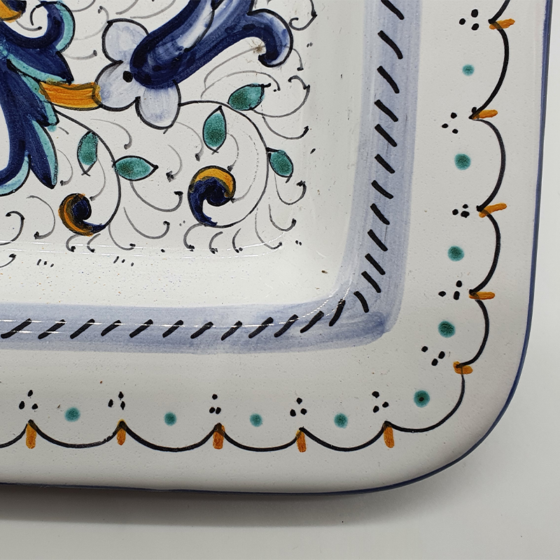 Square Plate Deruta Decor
