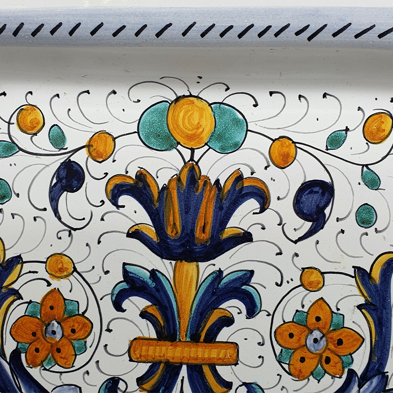 Square Plate Deruta Decor