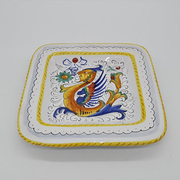 Piatto Quadrato Decoro Raffaellesco