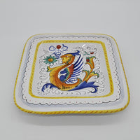 Piatto Quadrato Decoro Raffaellesco