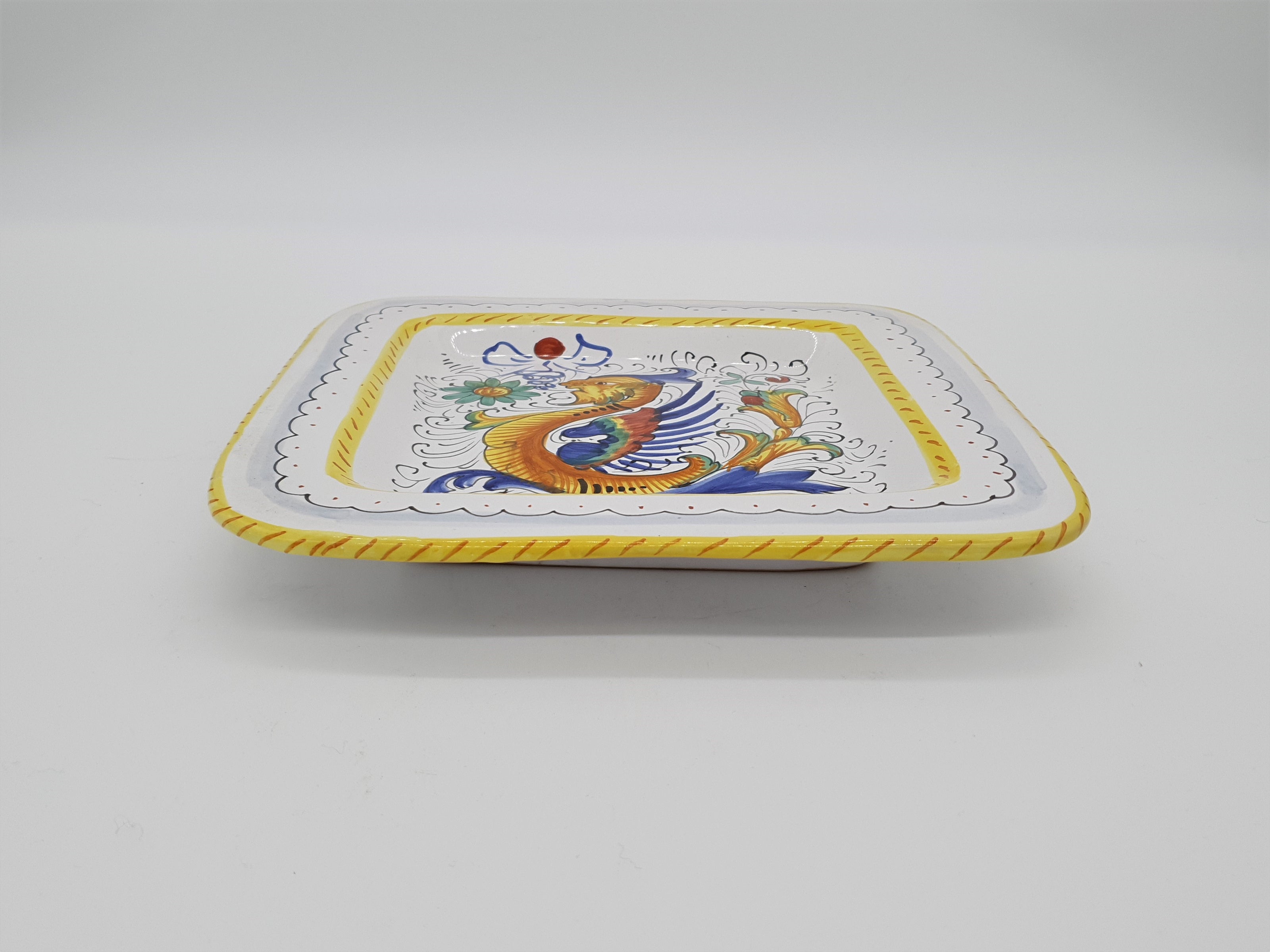 Piatto Quadrato Decoro Raffaellesco