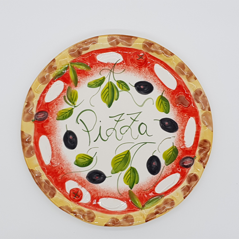 Olive pizza plate