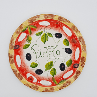 Olive pizza plate
