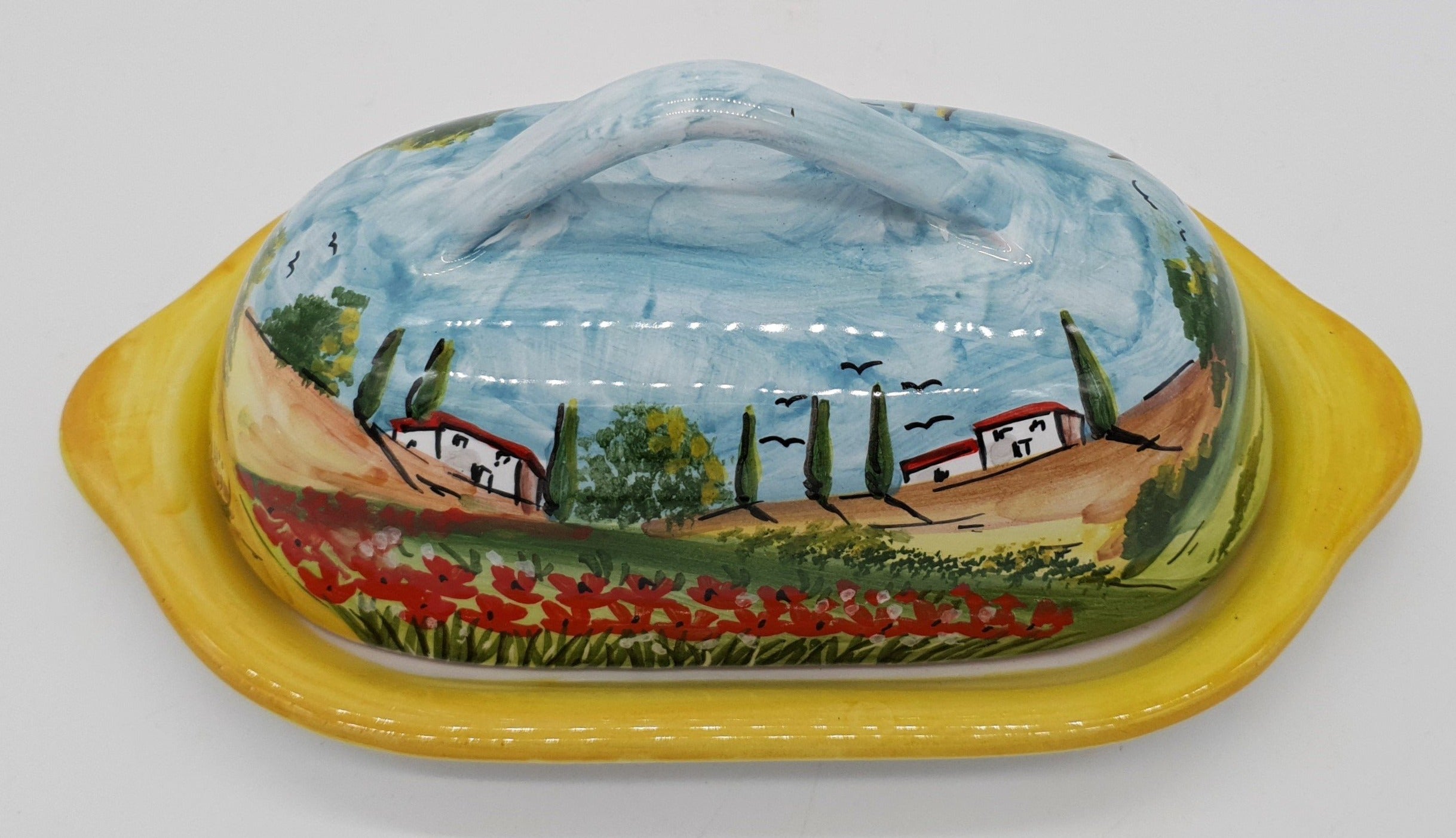 Poppies Tuscany butter dish
