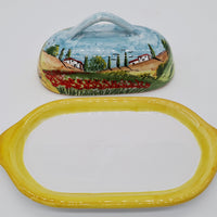 Poppies Tuscany butter dish