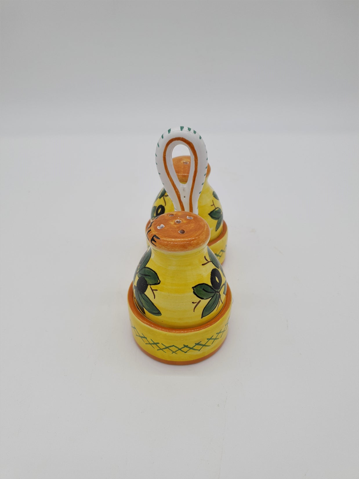 Set Sale e Pepe Decoro Olive Fondo Giallo