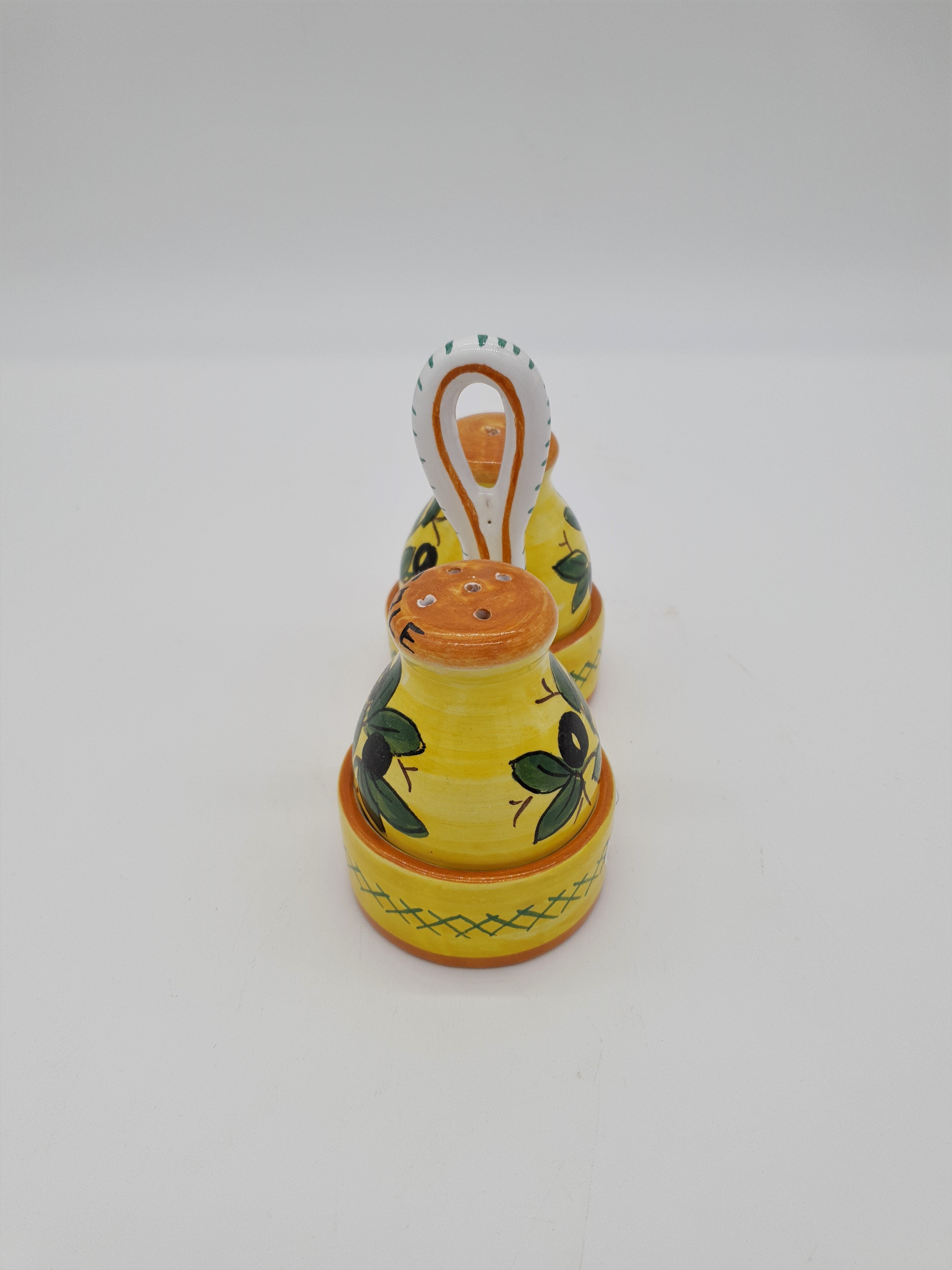 Set Sale e Pepe Decoro Olive Fondo Giallo