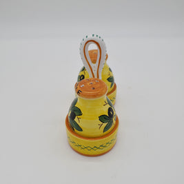 Set Sale e Pepe Decoro Olive Fondo Giallo