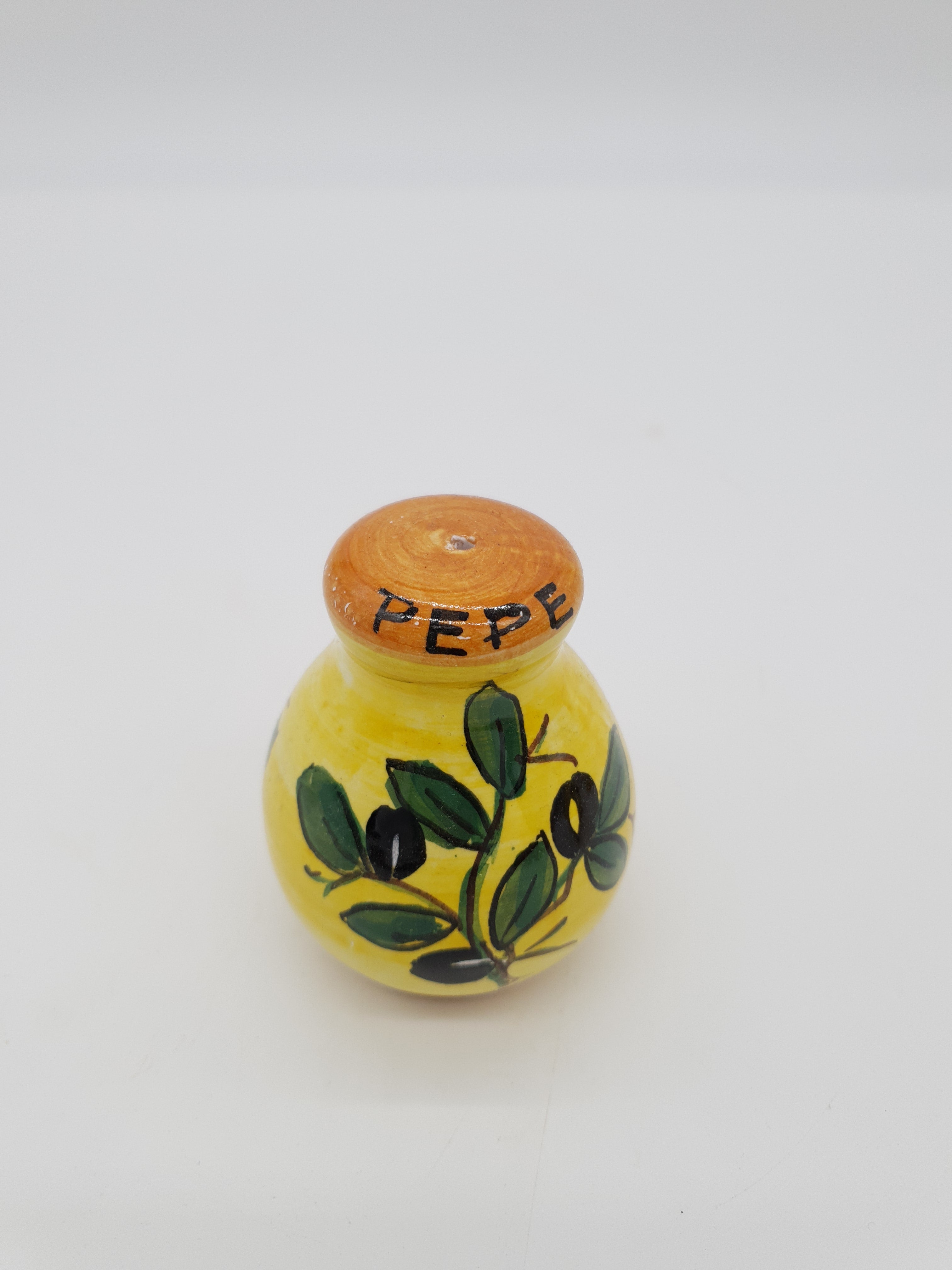 Set Sale e Pepe Decoro Olive Fondo Giallo