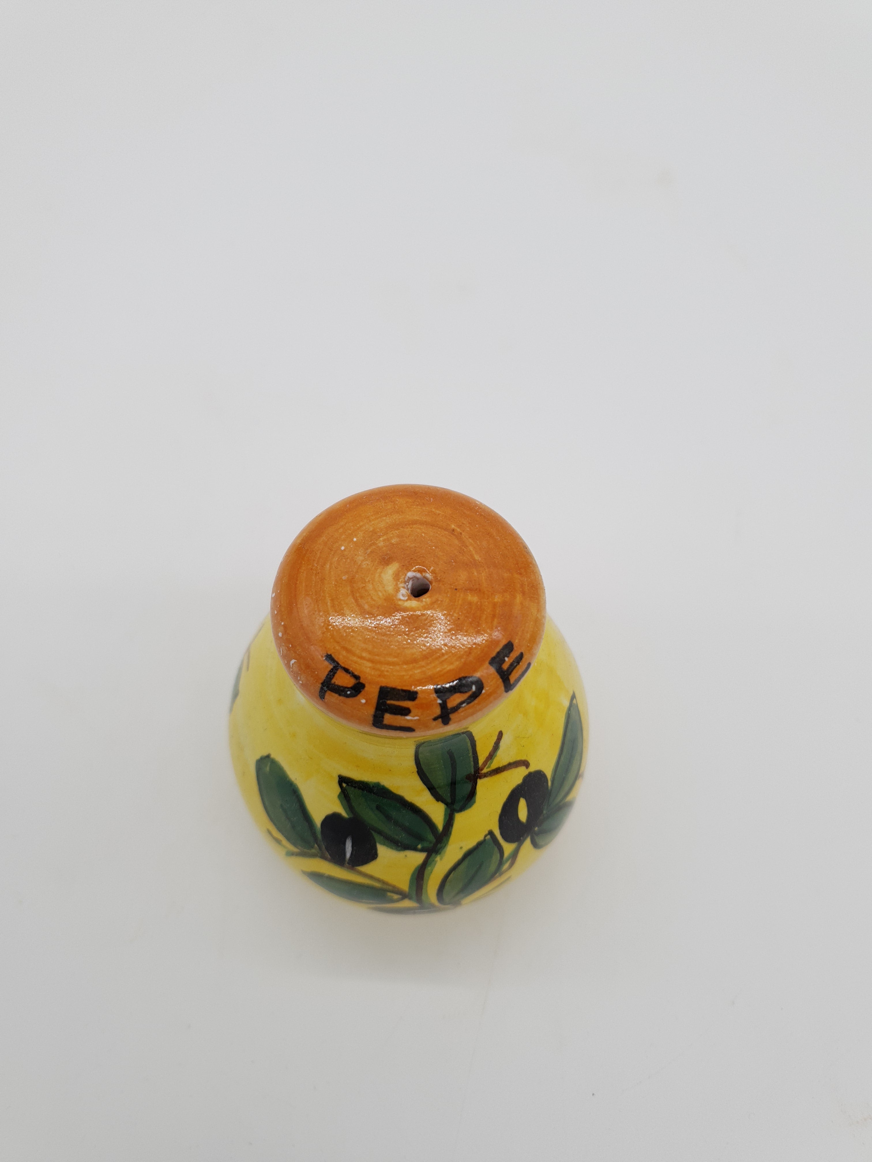 Set Sale e Pepe Decoro Olive Fondo Giallo
