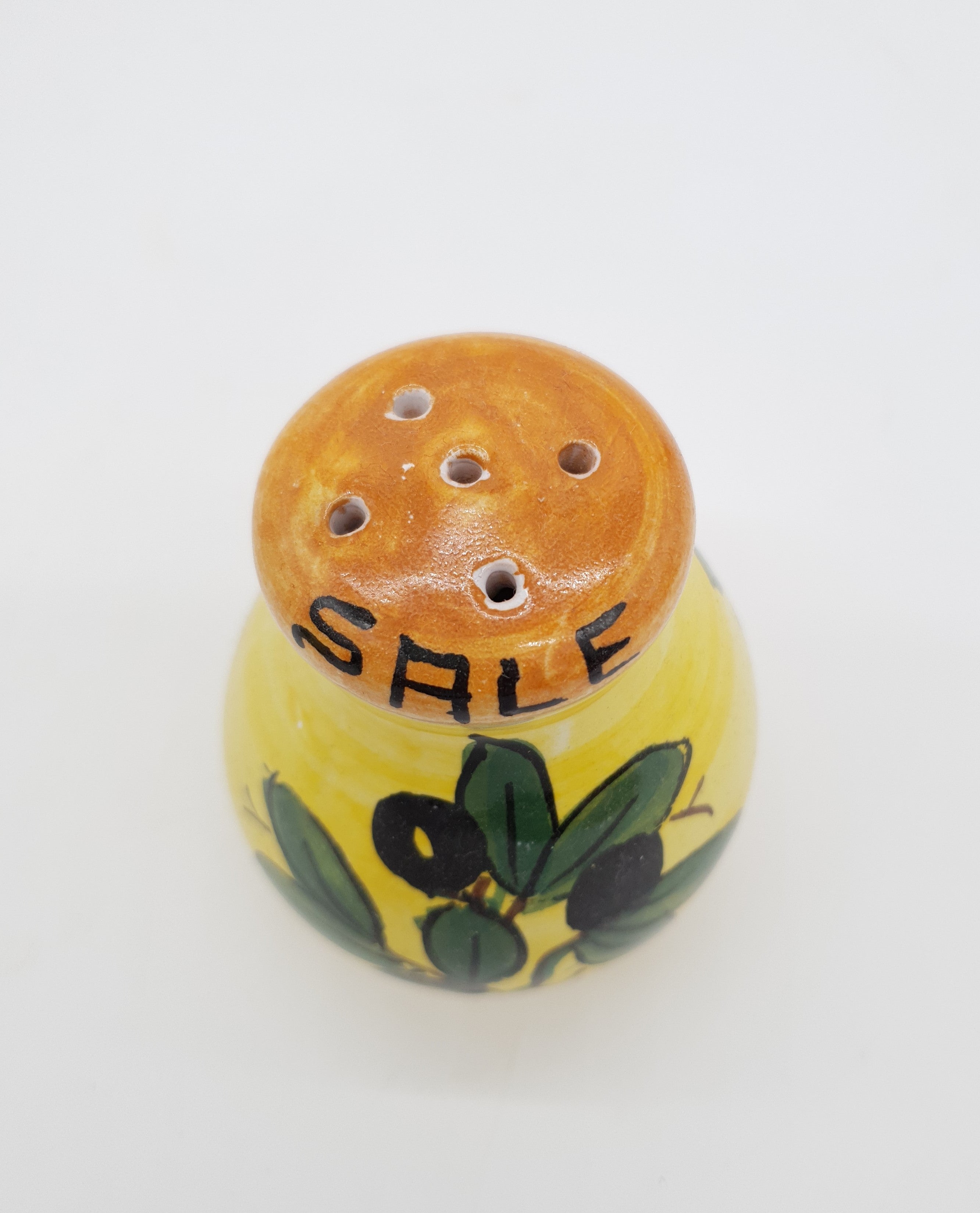Set Sale e Pepe Decoro Olive Fondo Giallo