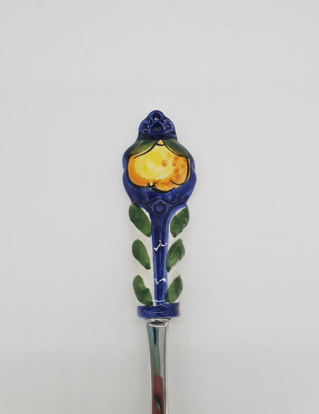 Servispaghetti Limone Fondo Blu Acciaio e Ceramica