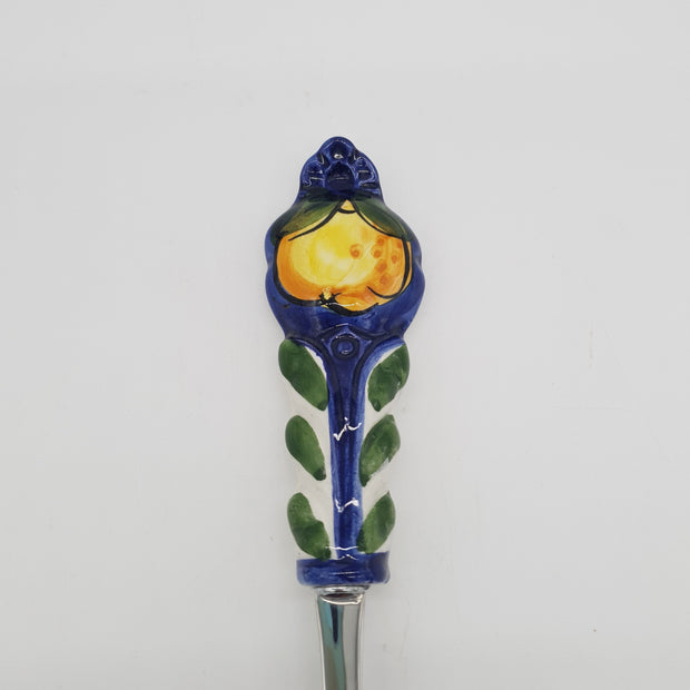 Servispaghetti Limone Fondo Blu Acciaio e Ceramica