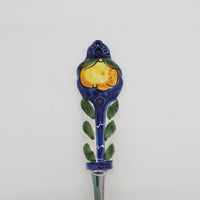 Servispaghetti Limone Fondo Blu Acciaio e Ceramica