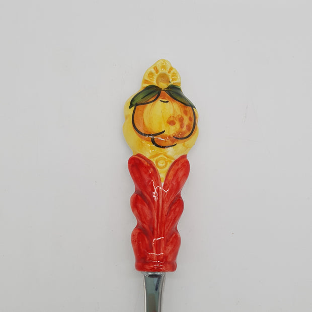 Servispaghetti Limone Fondo Gialli Acciaio e Ceramica