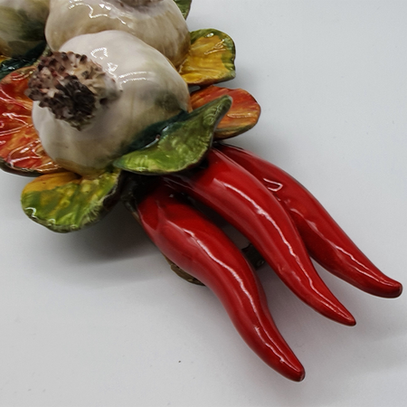 Garlic and chilli pepper in ceramic