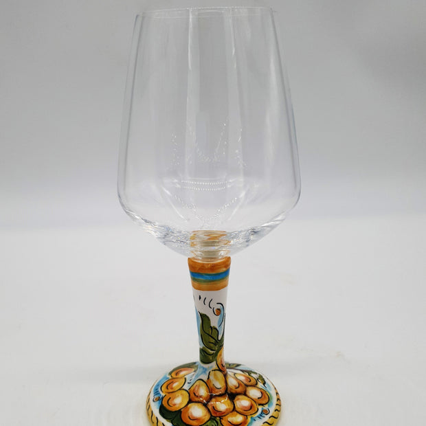 Calice per Vino Ceramica e Vetro Uva Bianca