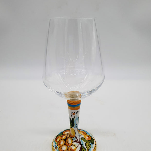 Calice per Vino Ceramica e Vetro Uva Bianca