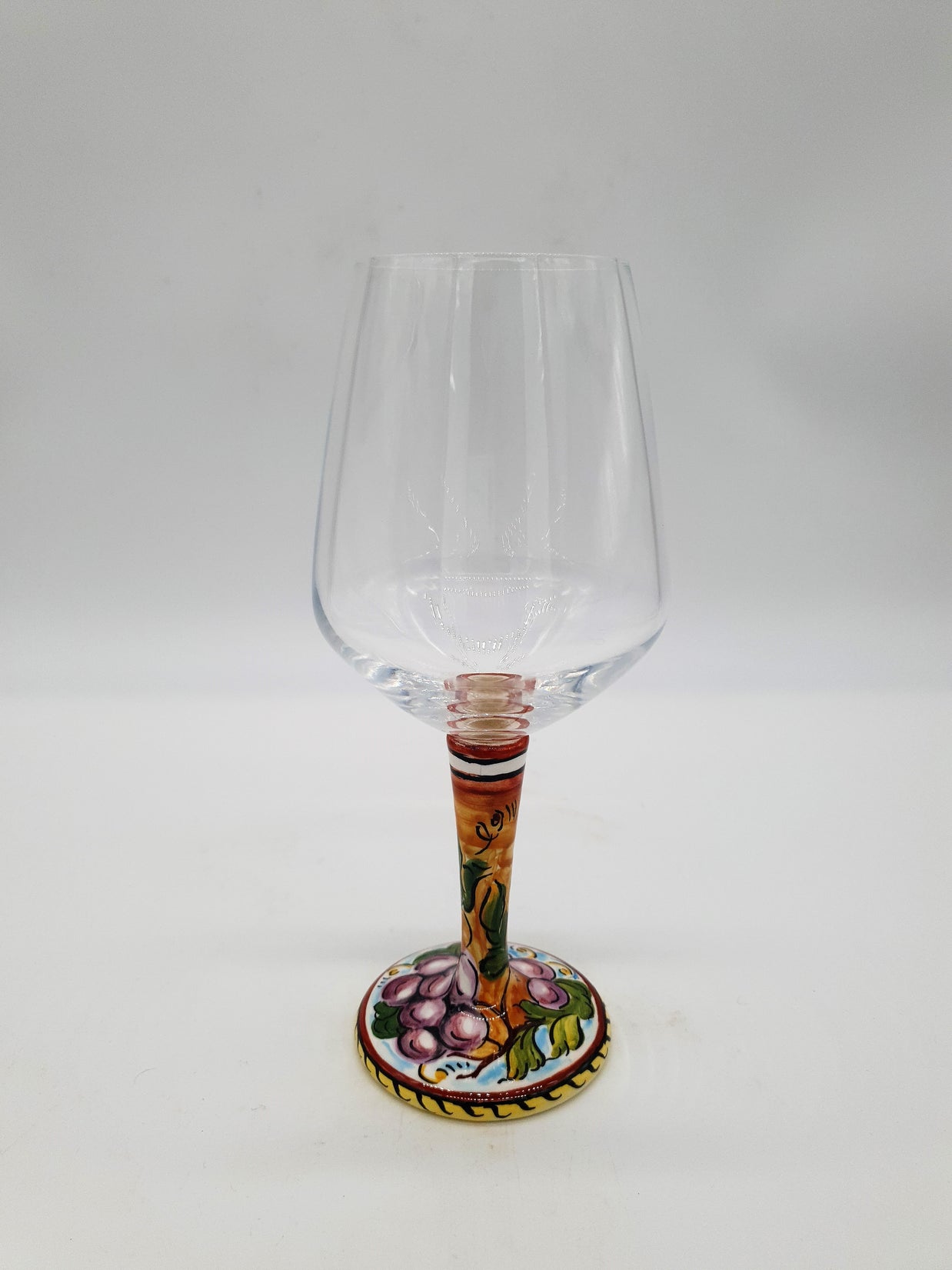 Calice per Vino Ceramica e Vetro Uva Rossa