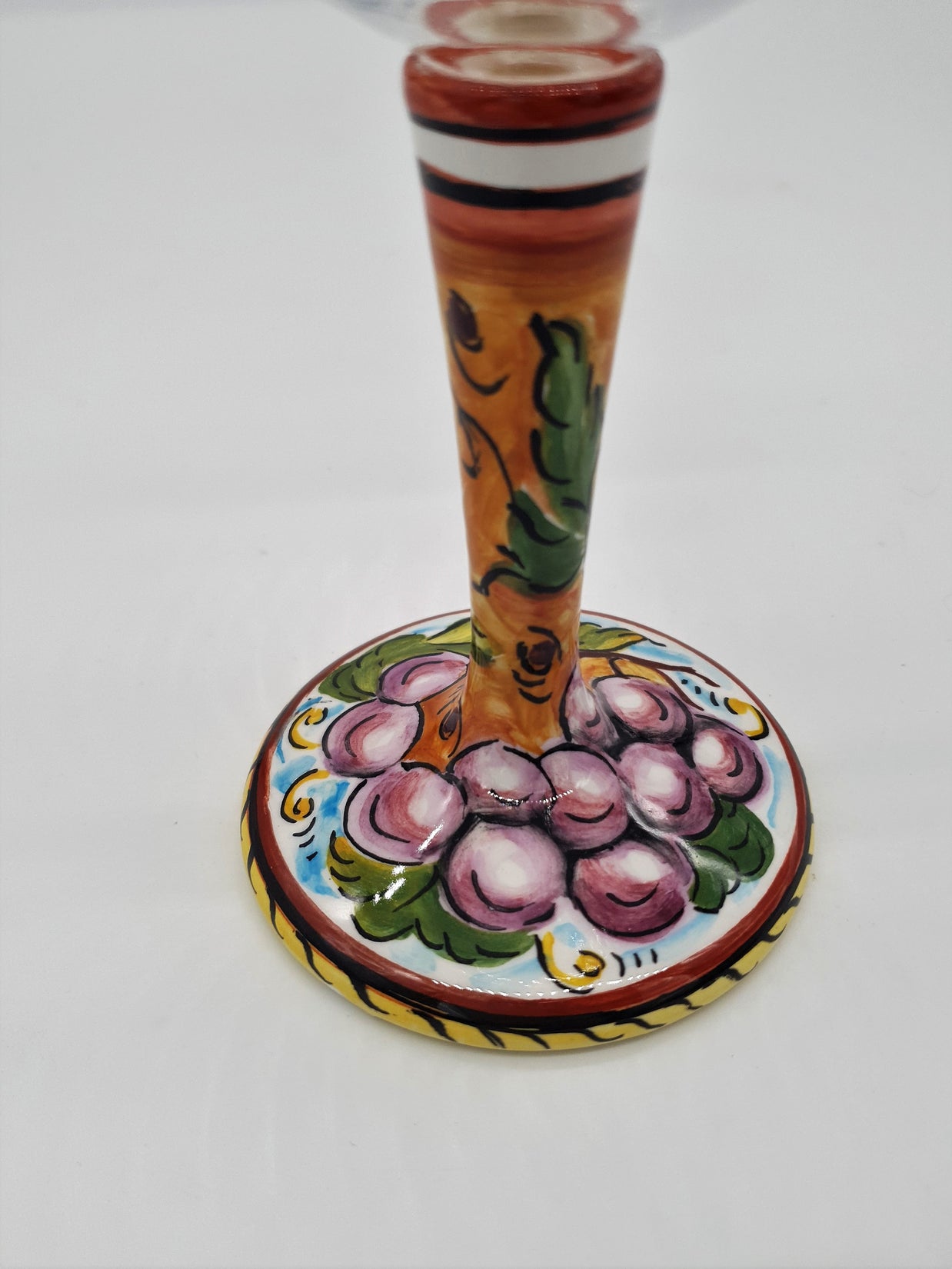 Calice per Vino Ceramica e Vetro Uva Rossa