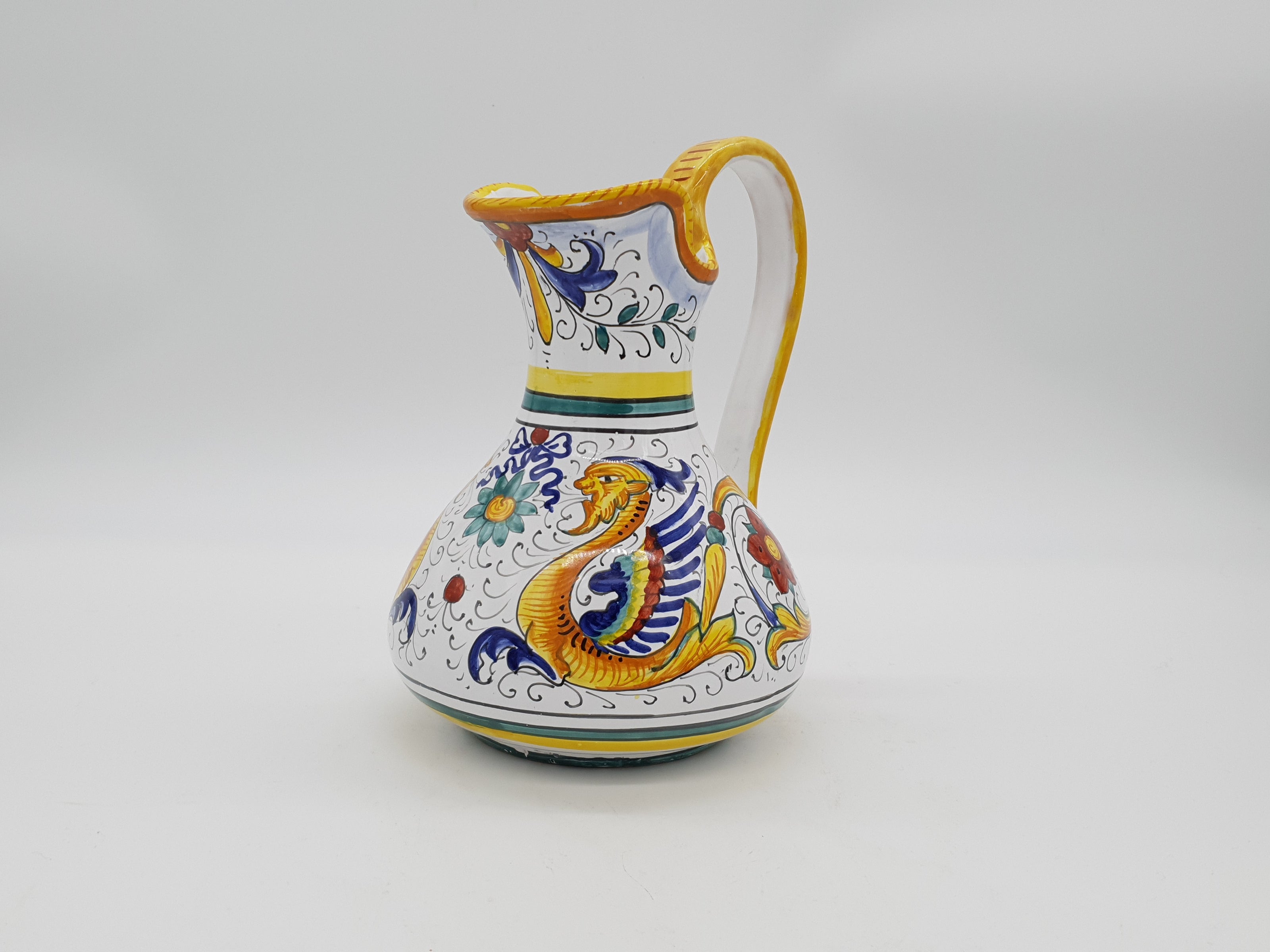 Vaso Manico Alto Decoro Raffaellesco