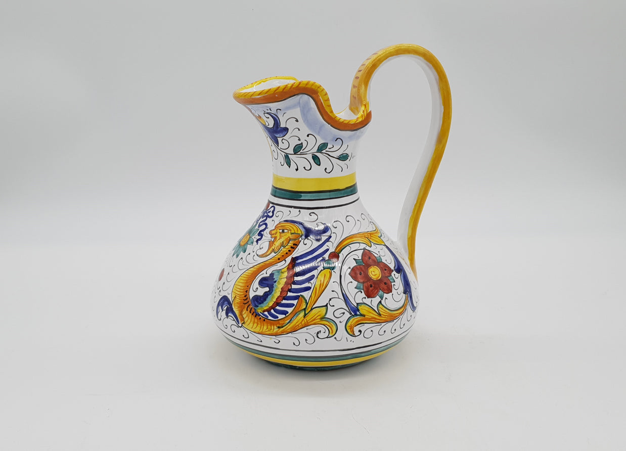 Vaso Manico Alto Decoro Raffaellesco