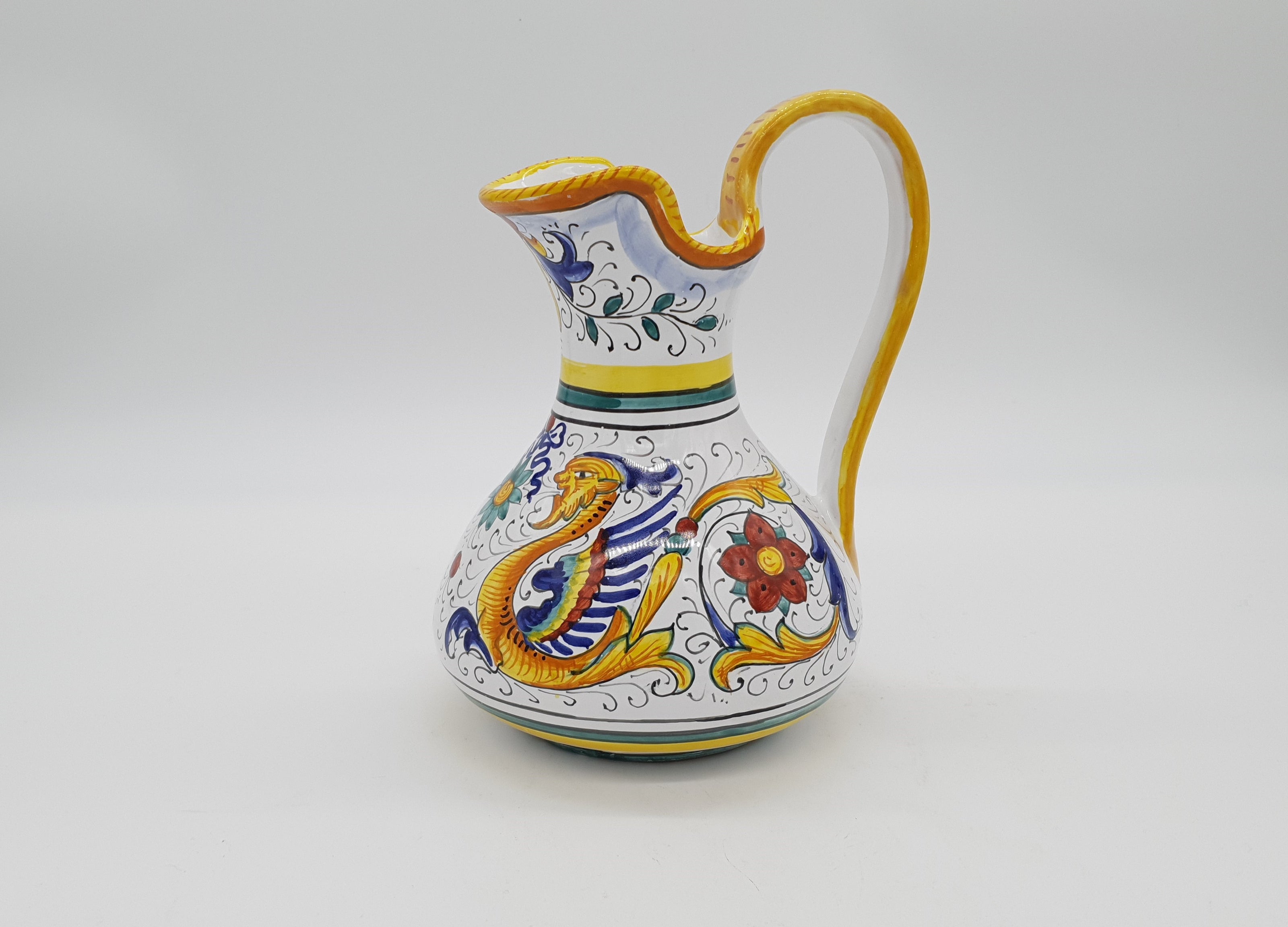 Vaso Manico Alto Decoro Raffaellesco