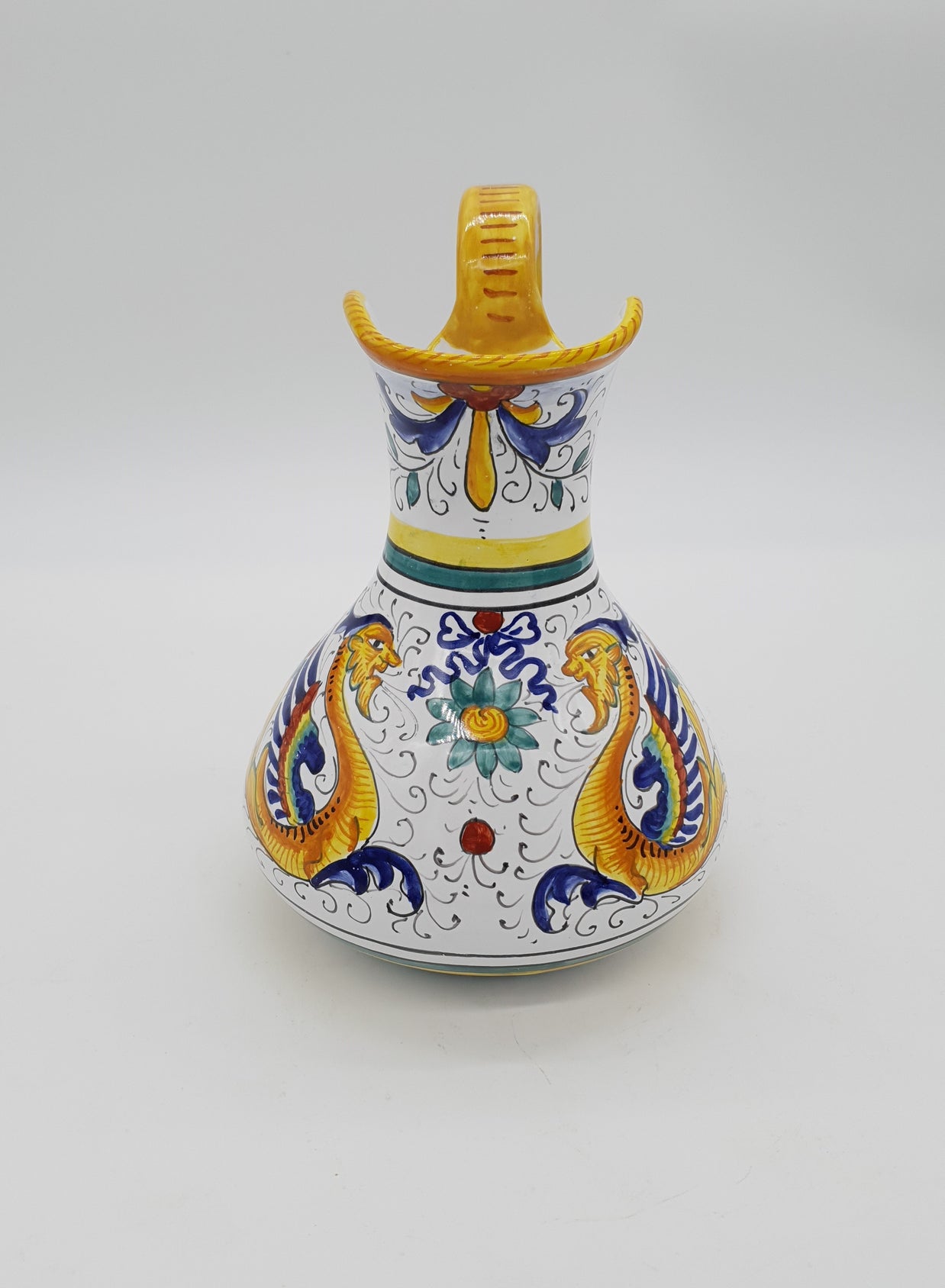 Vaso Manico Alto Decoro Raffaellesco