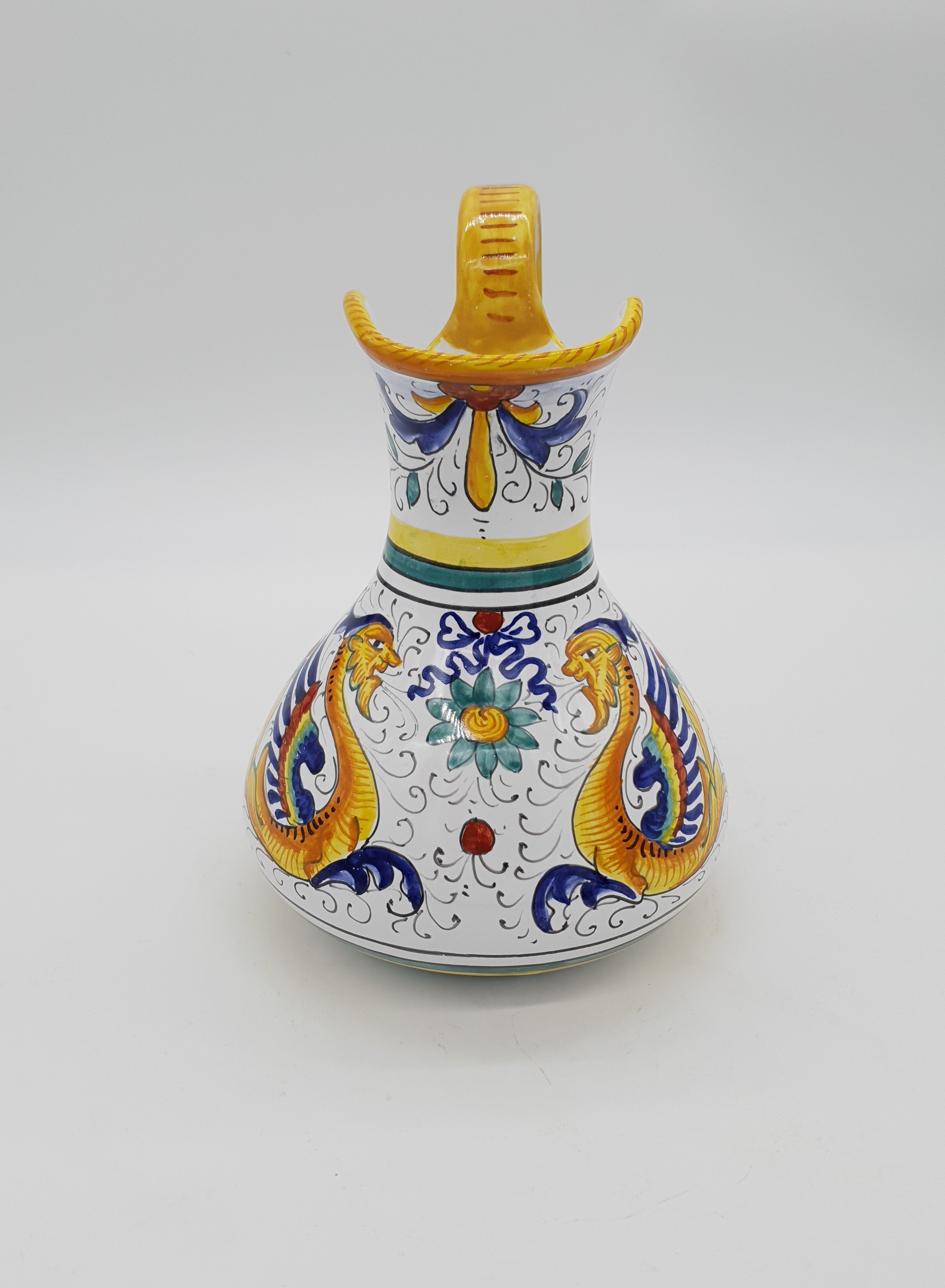 Vaso Manico Alto Decoro Raffaellesco