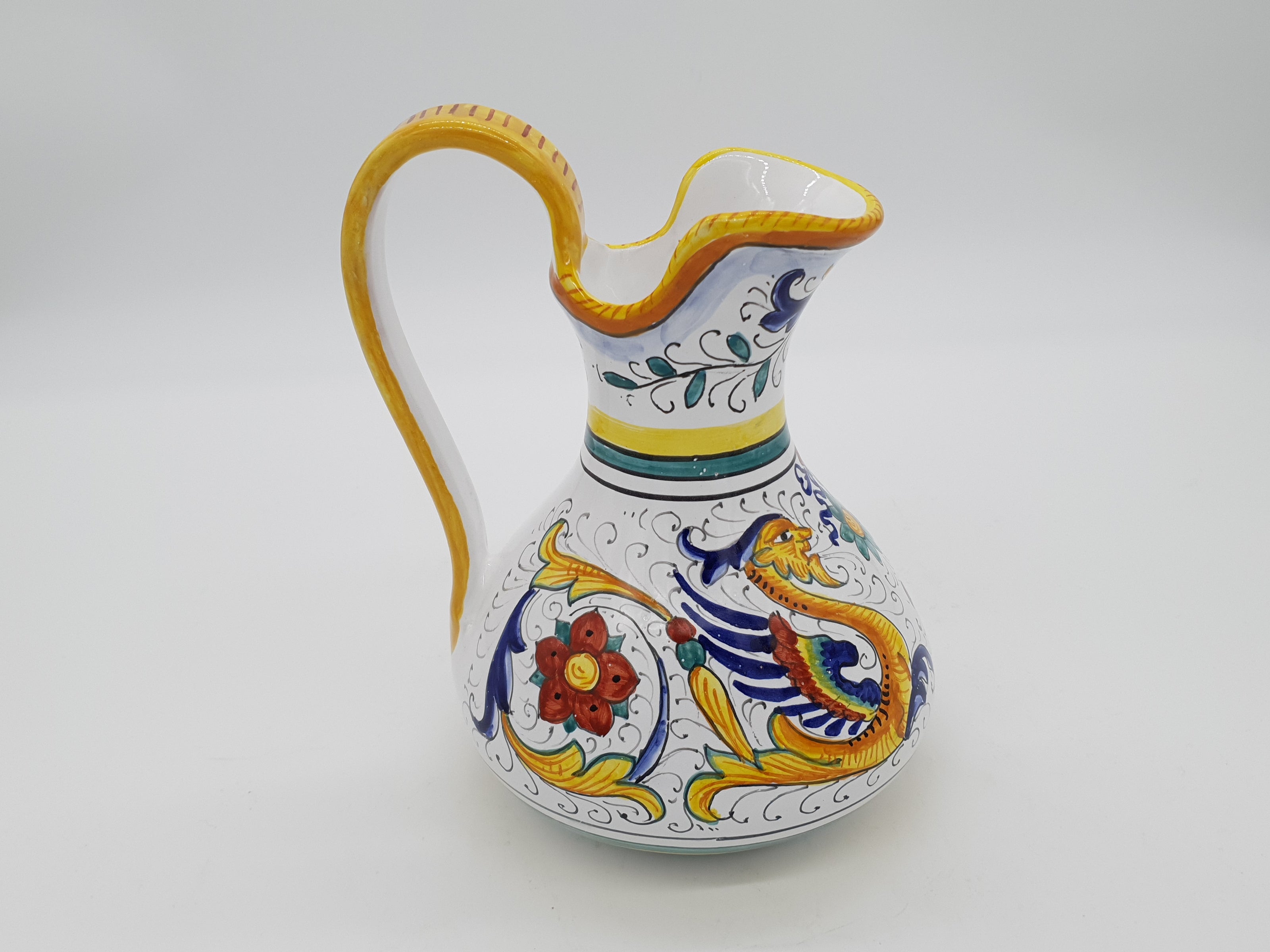 Vaso Manico Alto Decoro Raffaellesco