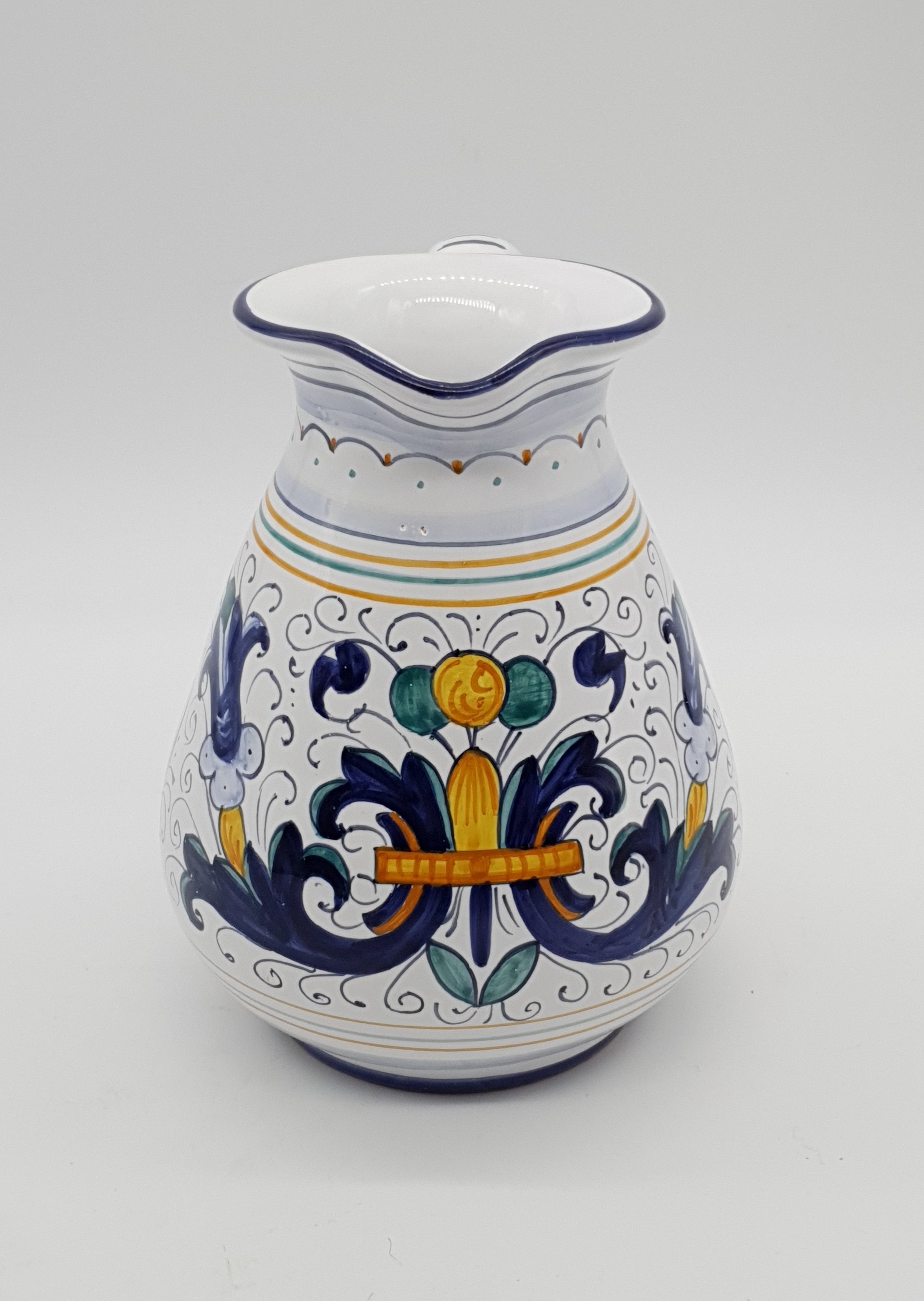 Vase With Low Belly Handle Deruta Decoration