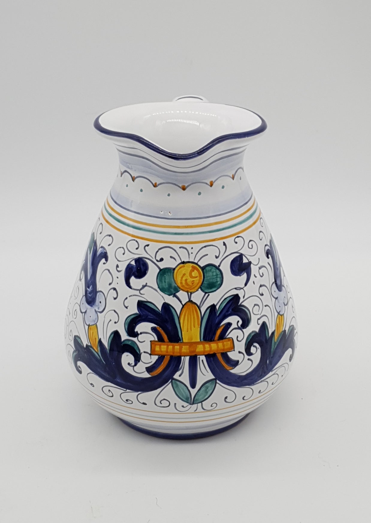 Vase With Low Belly Handle Deruta Decoration