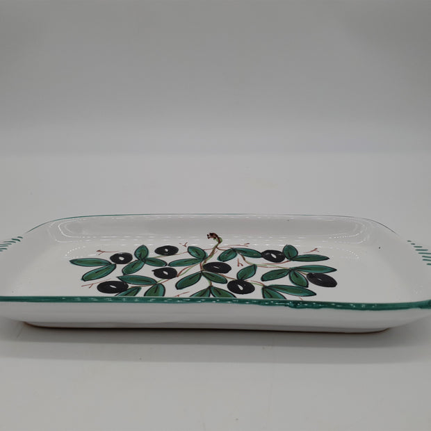 Tray Decorated Olives White Background