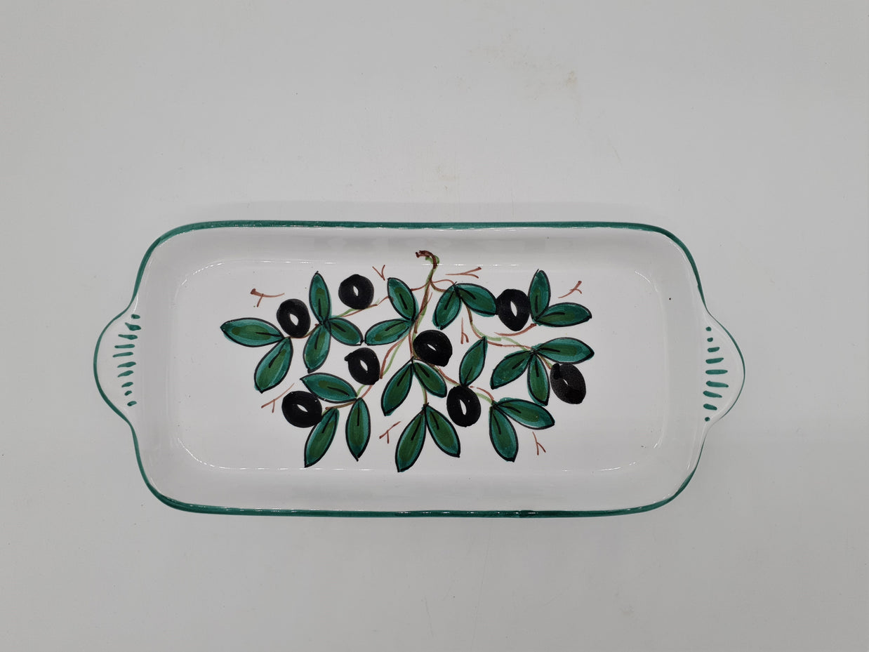 Vassoio Decoro Olive Fondo Bianco