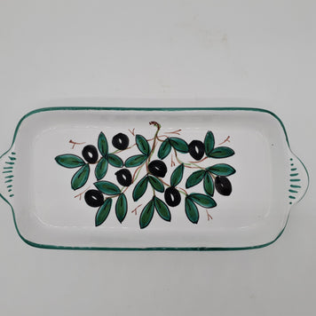 Vassoio Decoro Olive Fondo Bianco