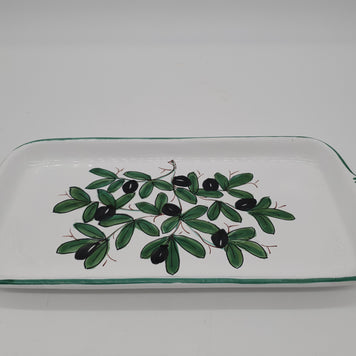 Vassoio Decoro Olive Fondo Bianco