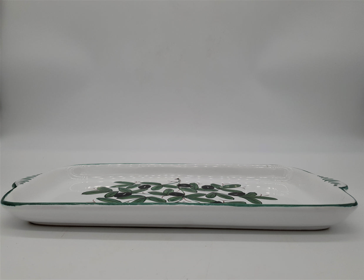 Vassoio Decoro Olive Fondo Bianco
