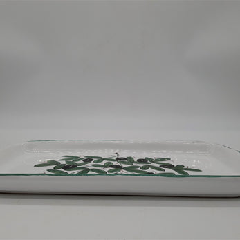 Vassoio Decoro Olive Fondo Bianco