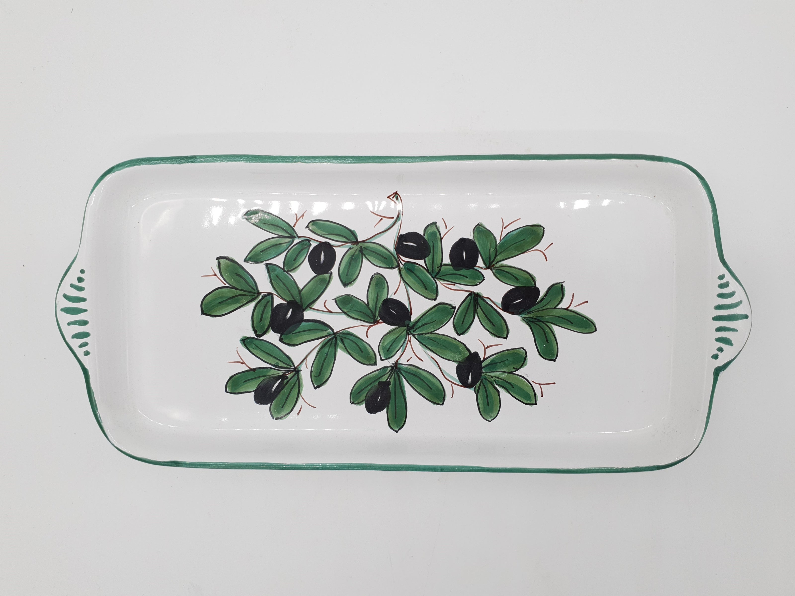 Vassoio Decoro Olive Fondo Bianco