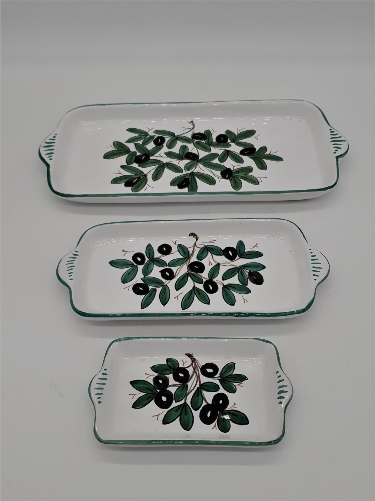 Vassoio Decoro Olive Fondo Bianco
