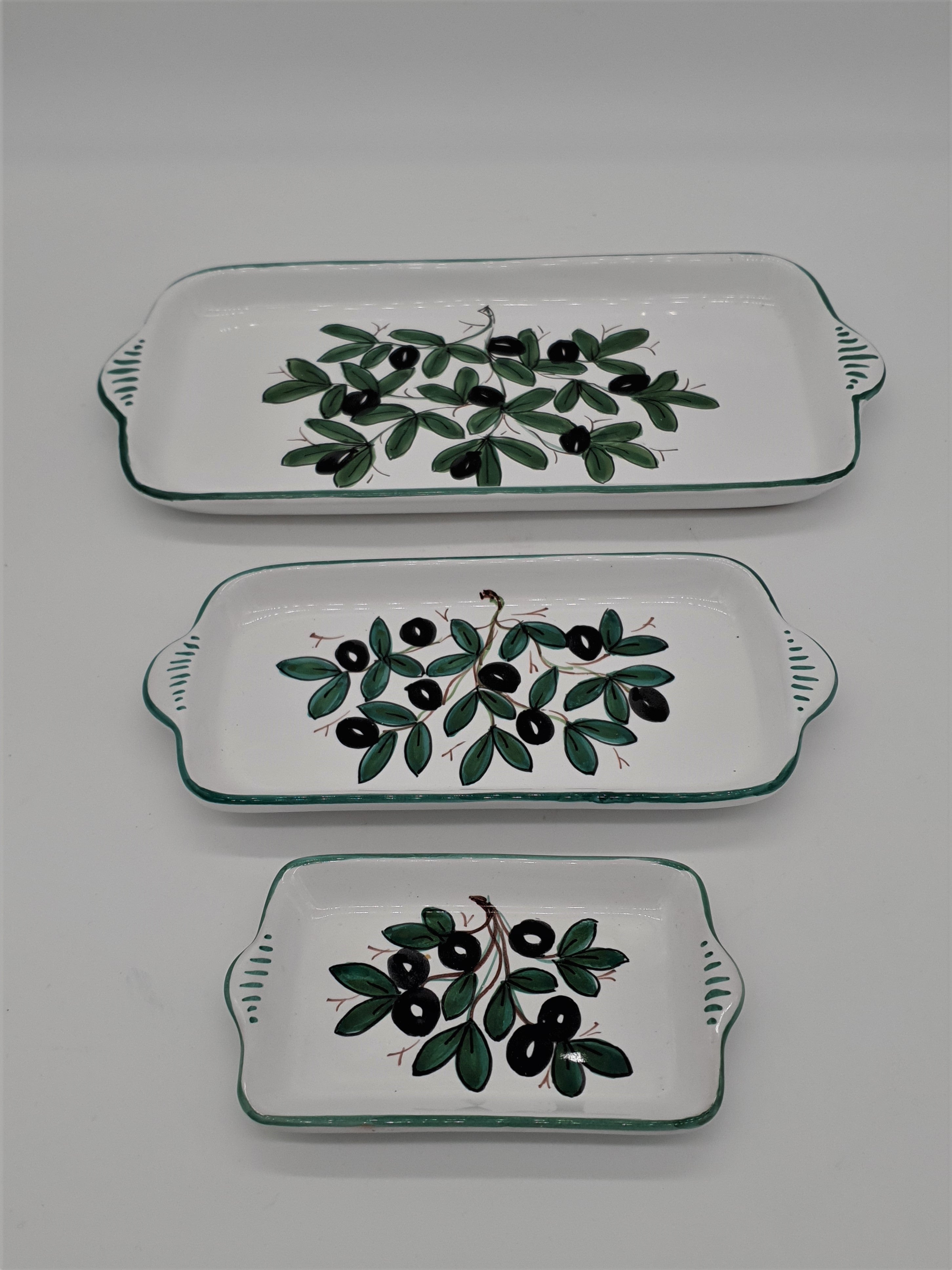 Vassoio Decoro Olive Fondo Bianco