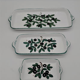 Vassoio Decoro Olive Fondo Bianco